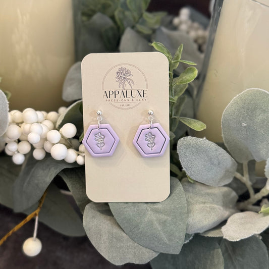 Hexagon Floral Dangles